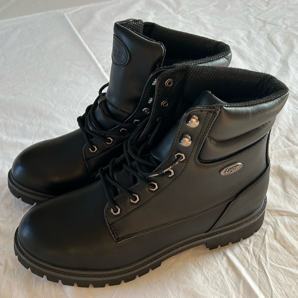 LUGZ Nile HI MNILEHV-0761 Mens Black Synthetic Lace Up Casual Dress Boots